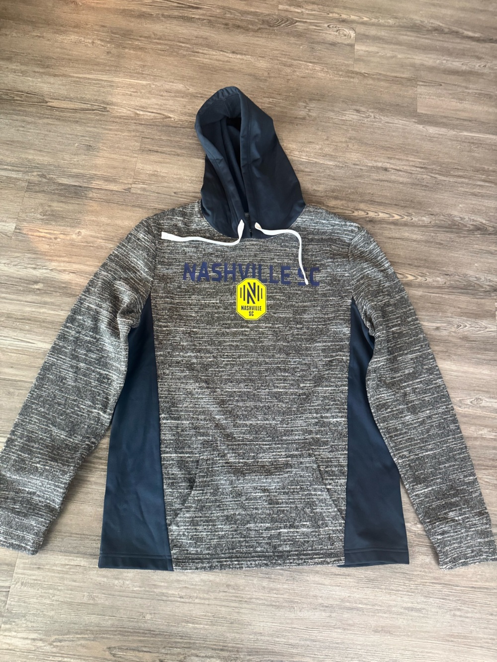 Fanatics Nashville Gray Heather and Navy Hooded Pullover with Neon Accent